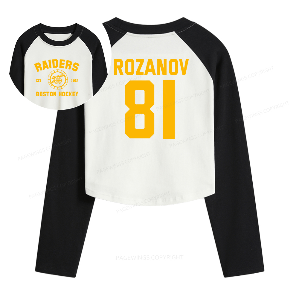 Pagewings Romance Novel Lover Women Long Sleeve Crop Raglan T-shirt