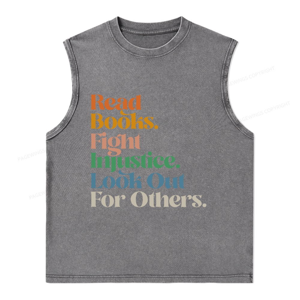 Pagewings Read Banned Books Social Justice Shirt Unisex Washed Tank Top