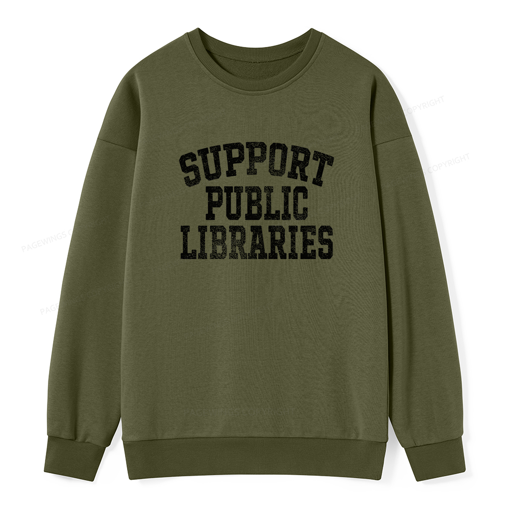 Pagewings Support Public Libraries Unisex Classic Sweatshirt