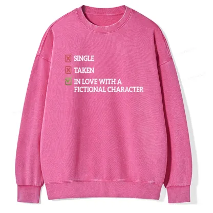 Pagewings In Love With A Fictional Character Unisex Washed Sweatshirt