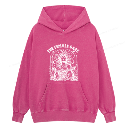 Pagewings Vintage Medusa Feminist Unisex Washed Hoodie