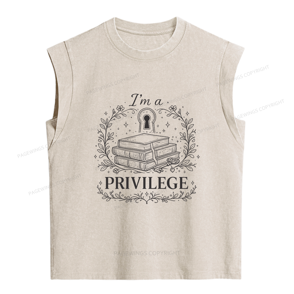 Pagewings  I’m a Privilege Women's Washed Tank Top