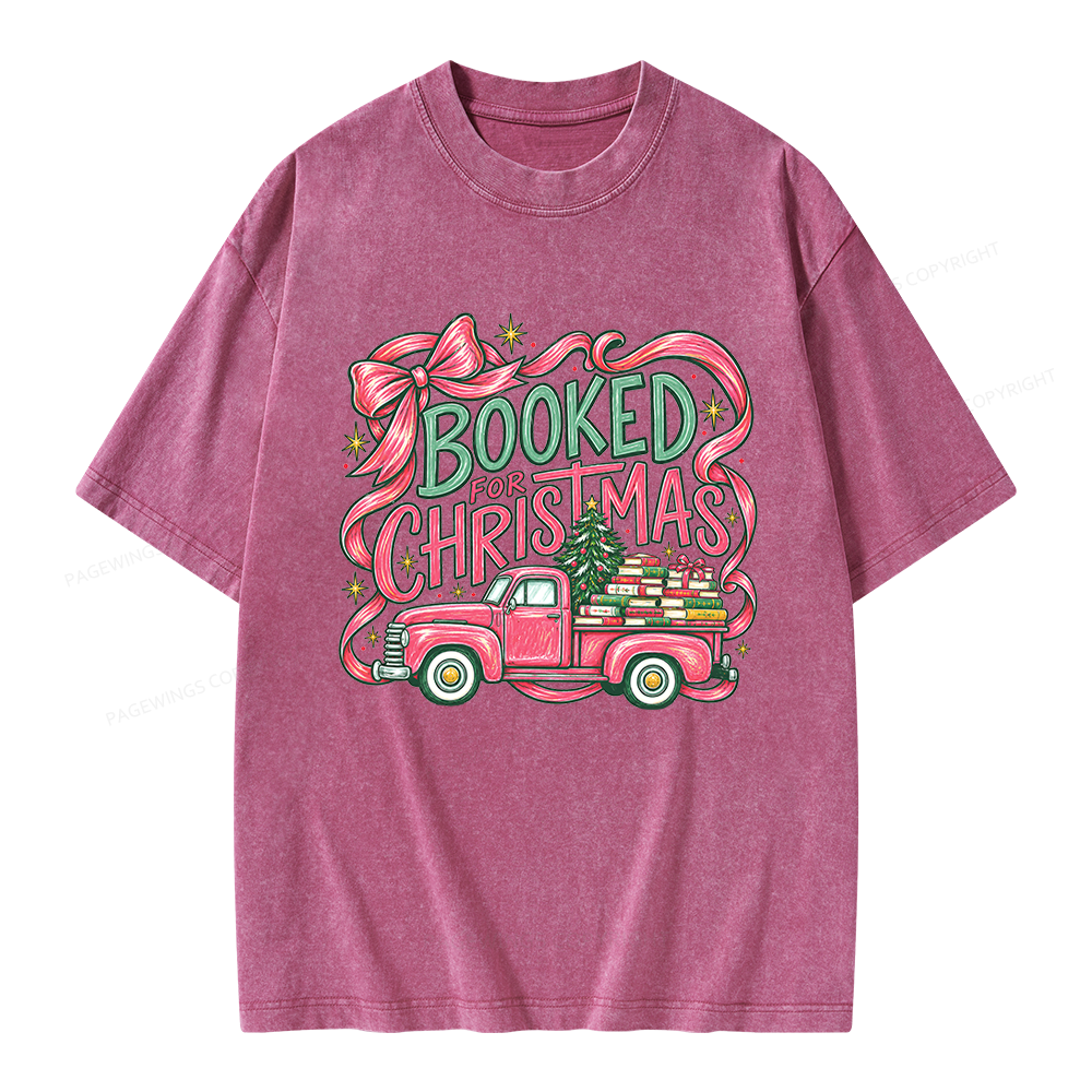 Pagewings Booked For Christmas Unisex Washed T-shirt
