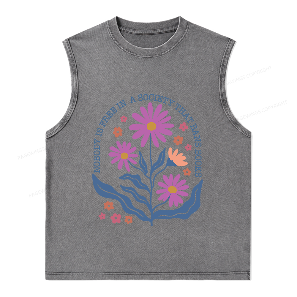 Pagewings Read Banned Books Shirt, Social Justice Gift Unisex Washed Tank Top