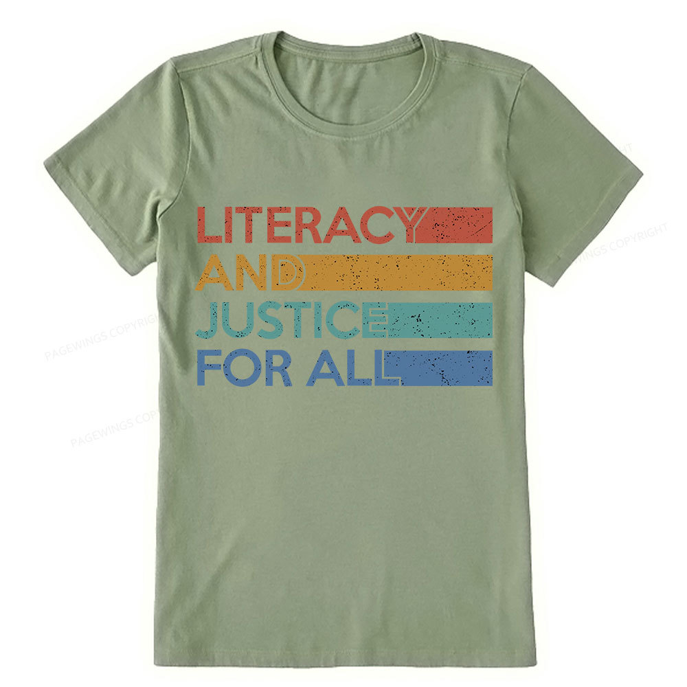 Pagewing Literacy and Justice For All Unisex Classic T-shirt