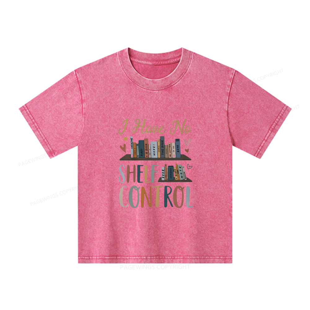 Pagewings I Have No Shelf Control Unisex Kids Washed T-shirt