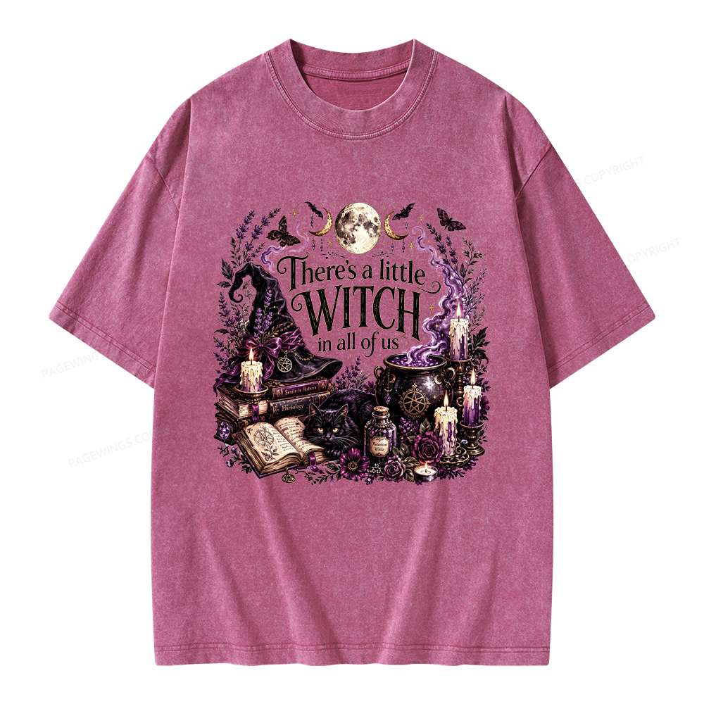 Pagewings Mystical Witchy Unisex Washed T-shirt