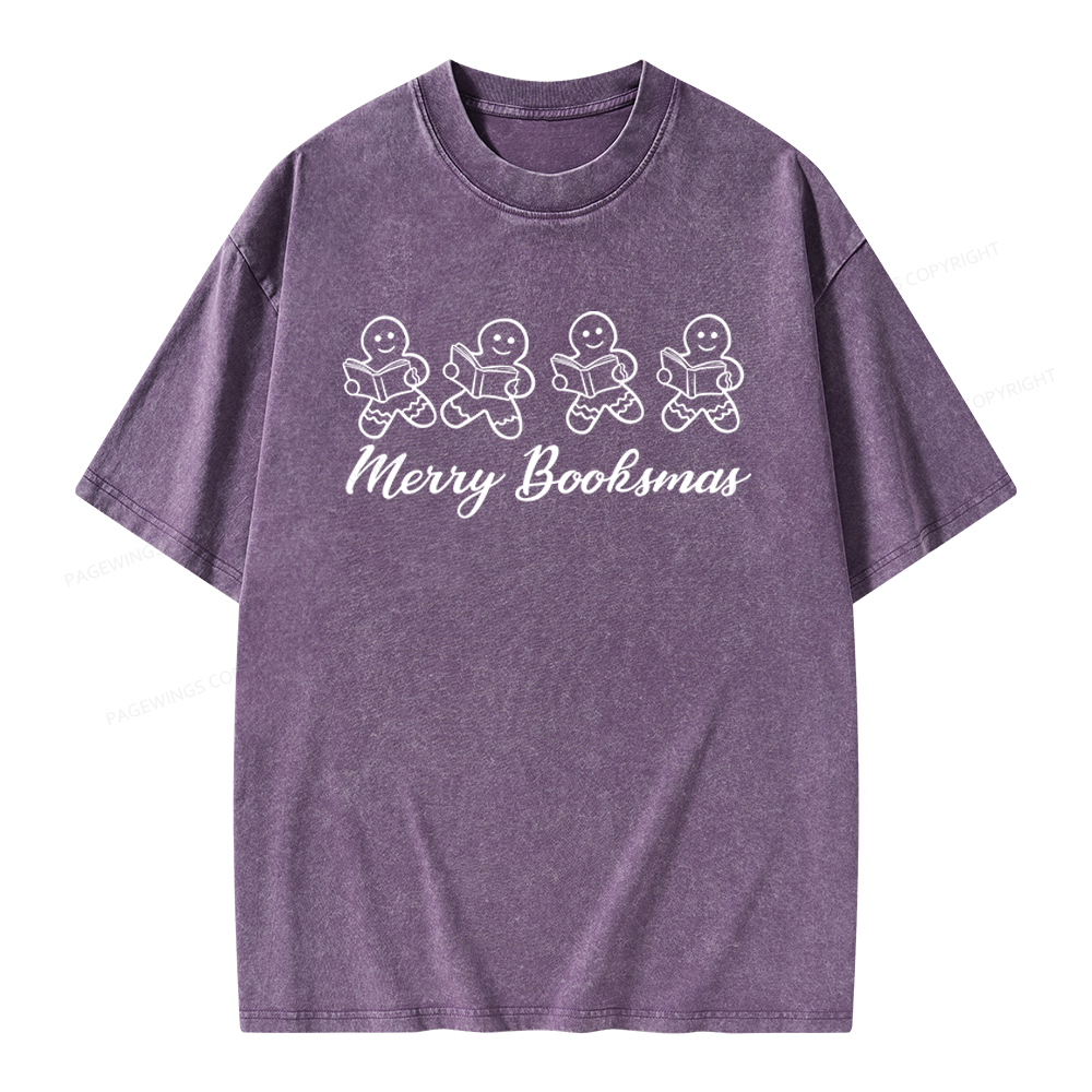 Pagewings Christmas Gingerbread Cookies Unisex Washed T-shirt