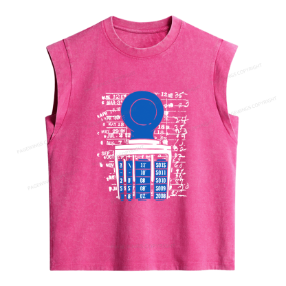 Pagewings Books Library Stamp Women's Washed Tank Top
