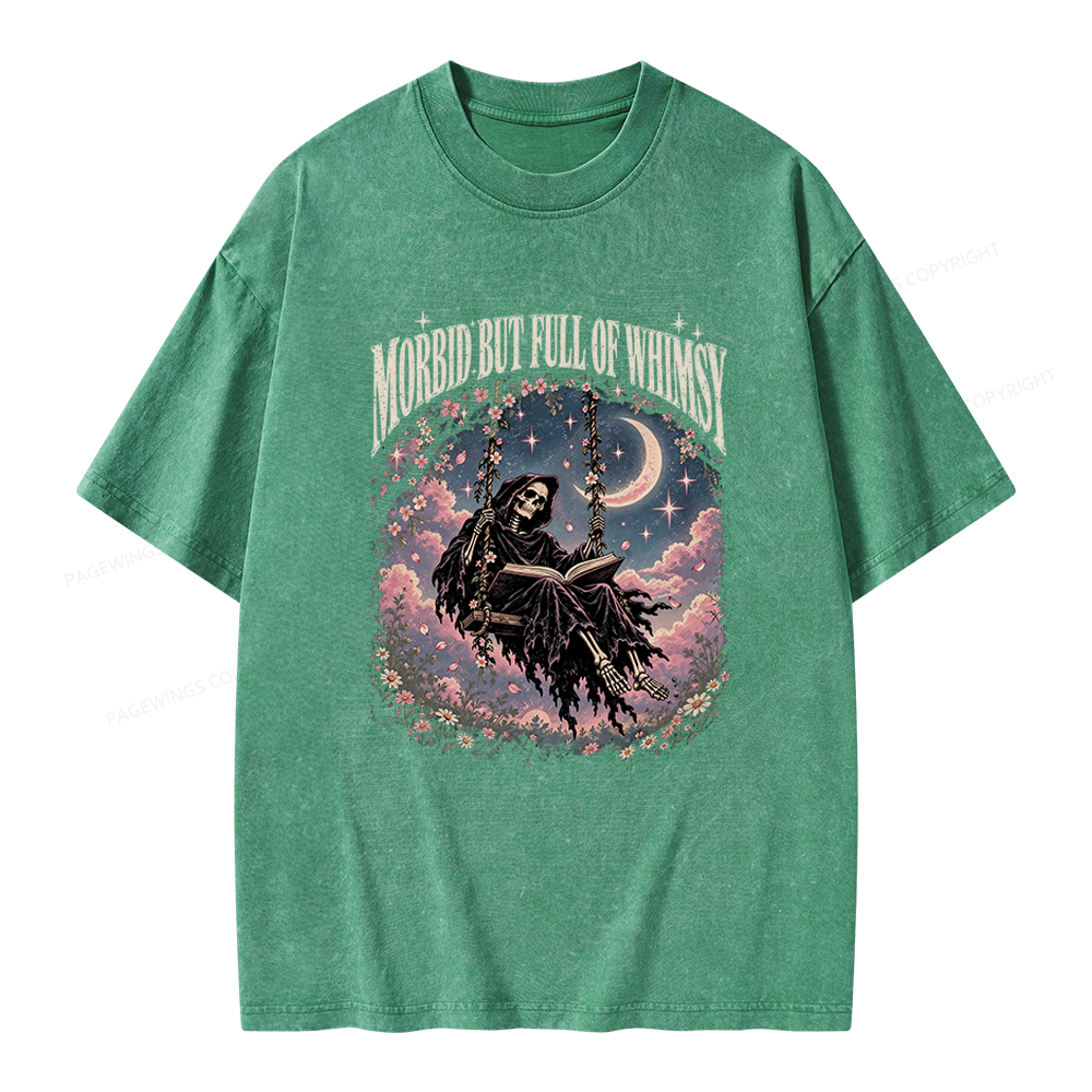 Pagewings Morbid But Full of Whimsy Unisex Washed T-shirt
