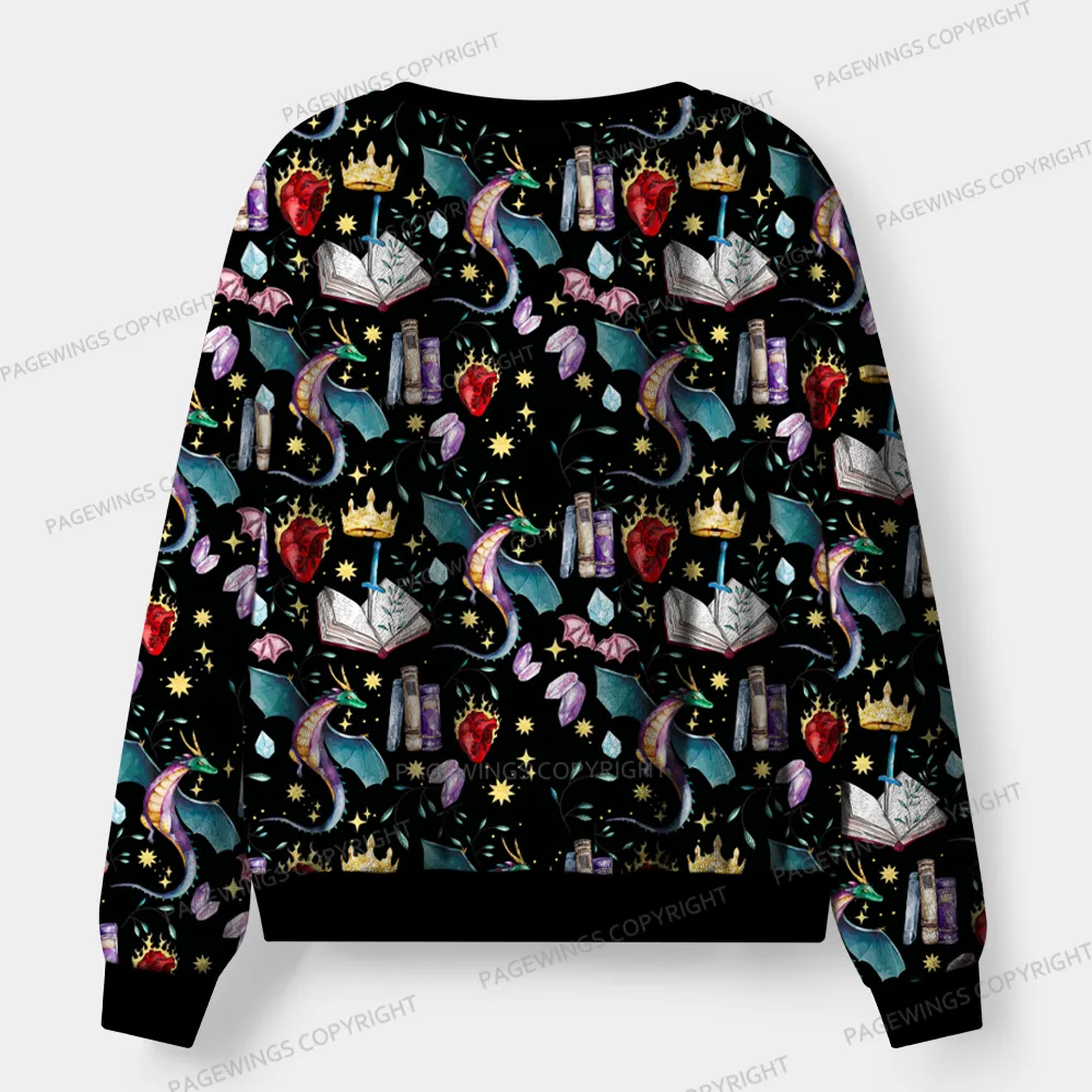 Pagewings Fantasy Reading  Unisex Flannel Pajama Set