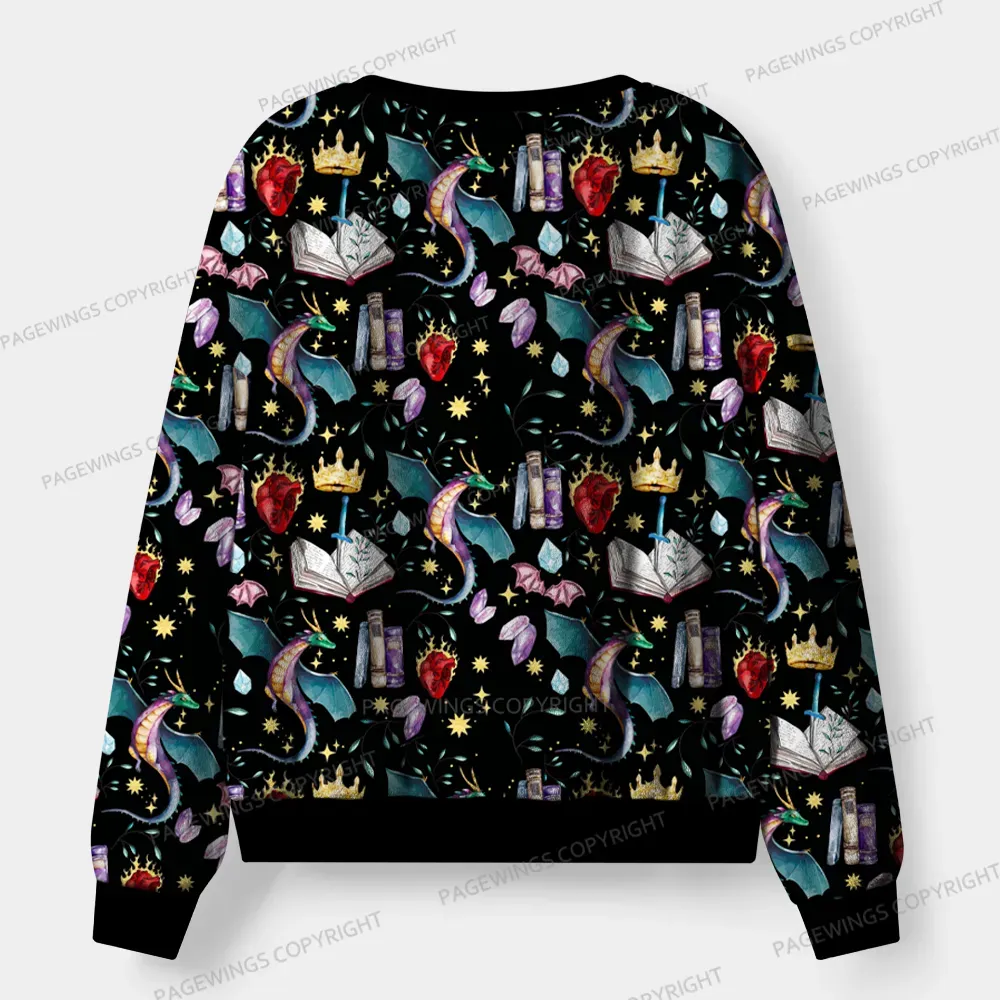 Pagewings Fantasy Reading  Unisex Flannel Pajama Set