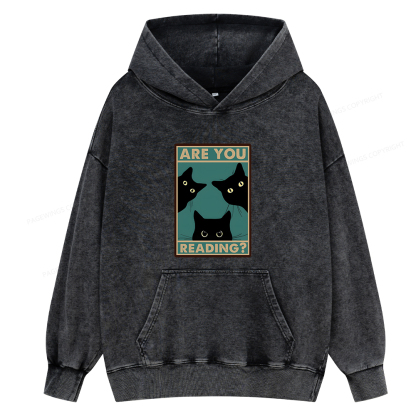 Pagewings Are You Reading Unisex Washed Hoodie