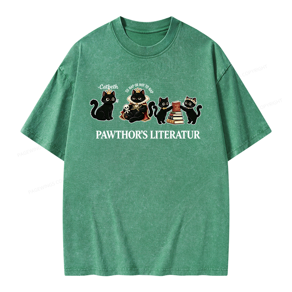 Pagewings Pawthor's Literatur Unisex Washed T-shirt