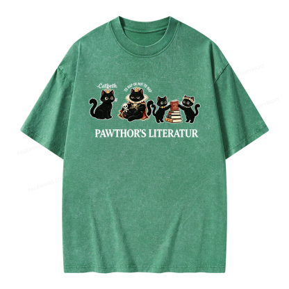 Pagewings Pawthor's Literatur Unisex Washed T-shirt
