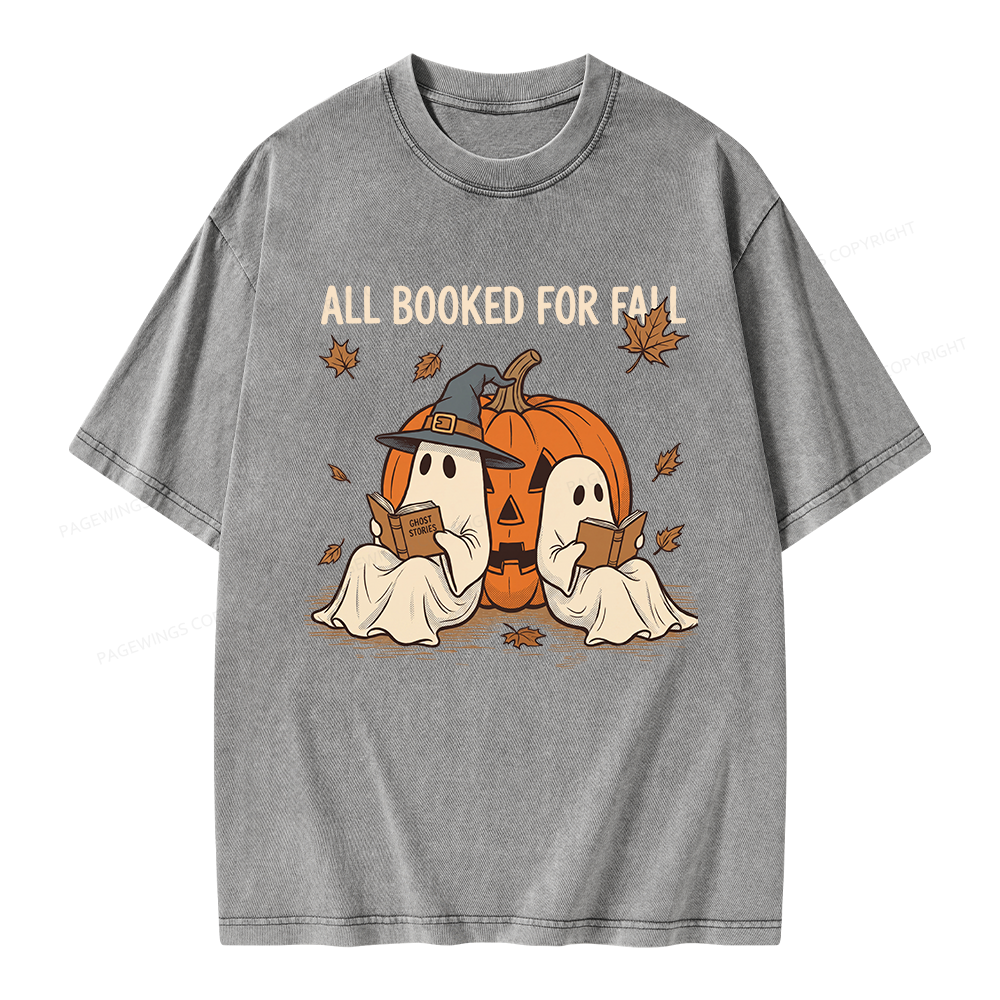 Pagewings All Booked For Fall Unisex Washed T-shirt