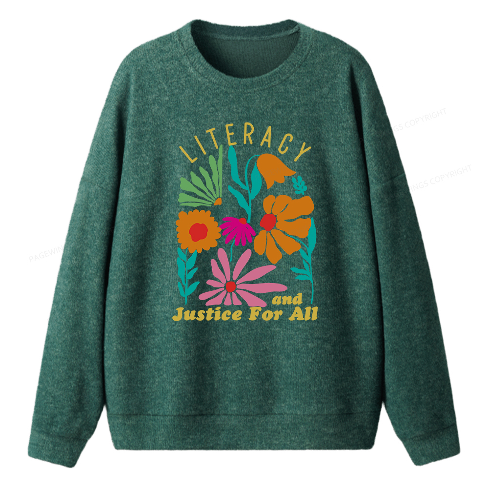 Pagewings Literacy And Justice Unisex Knit Sweatshirt