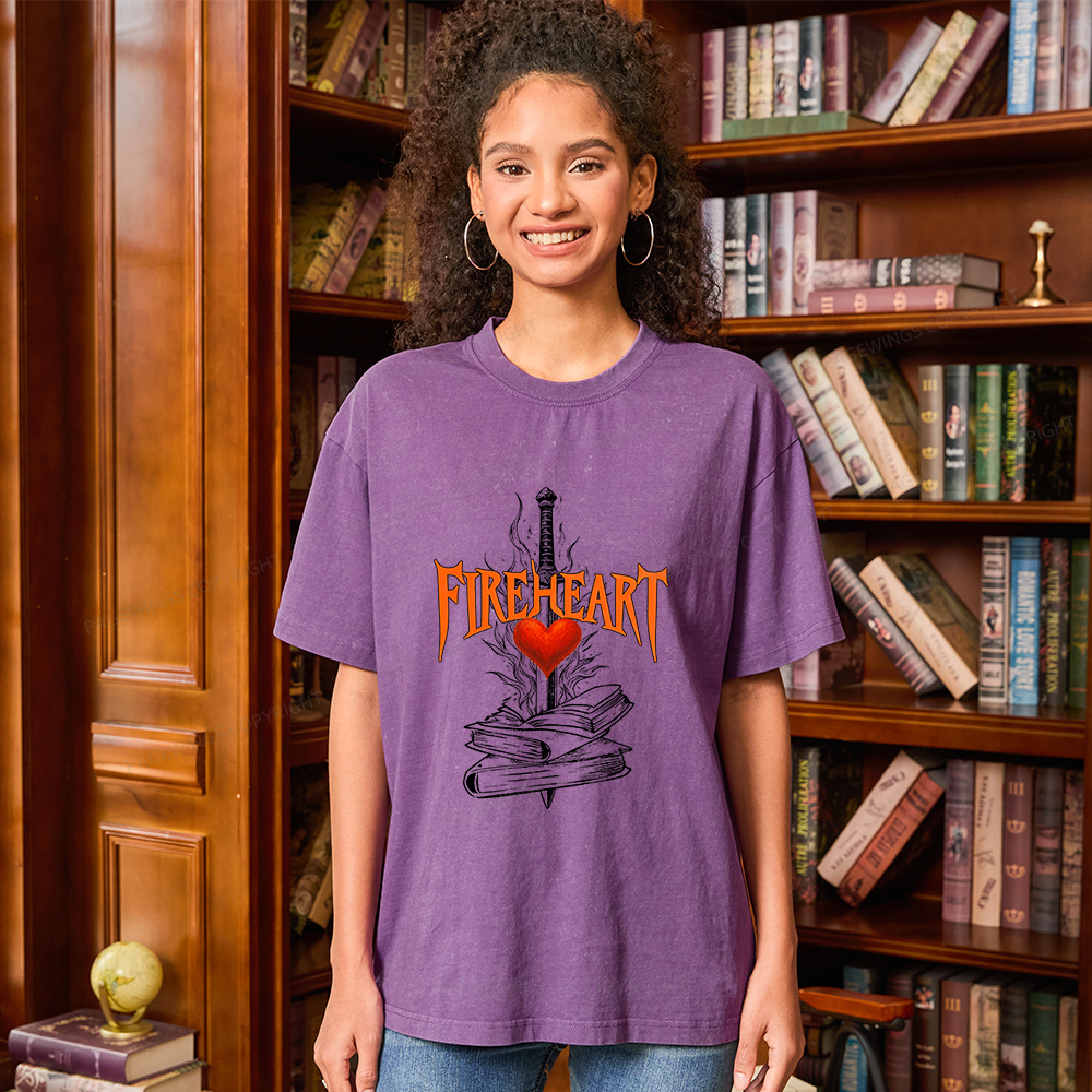 Pagewings Fireheart Unisex Washed T-shirt