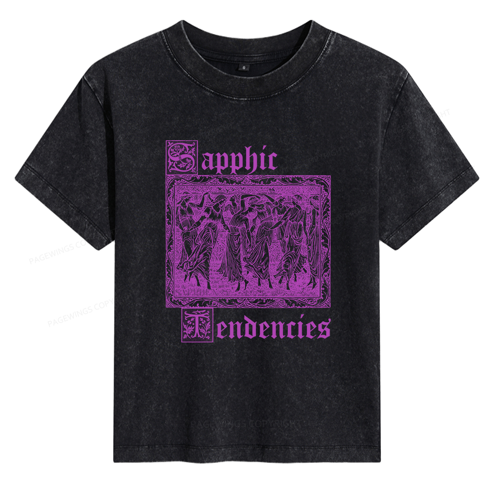 Pagewings Sapphic Tendencies Women's Washed T-shirt