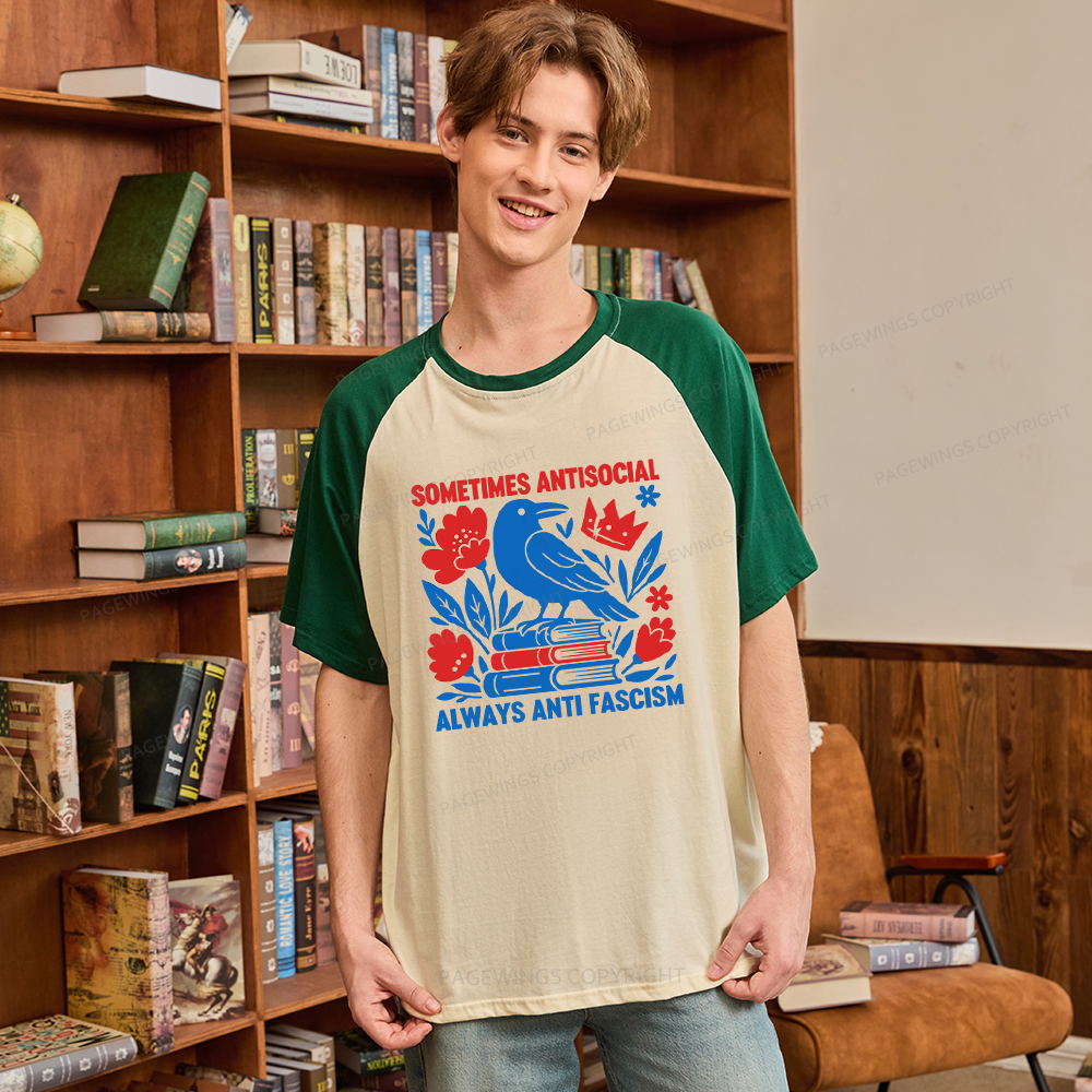 Pagewings Anti Fascism Raglan T-shirt