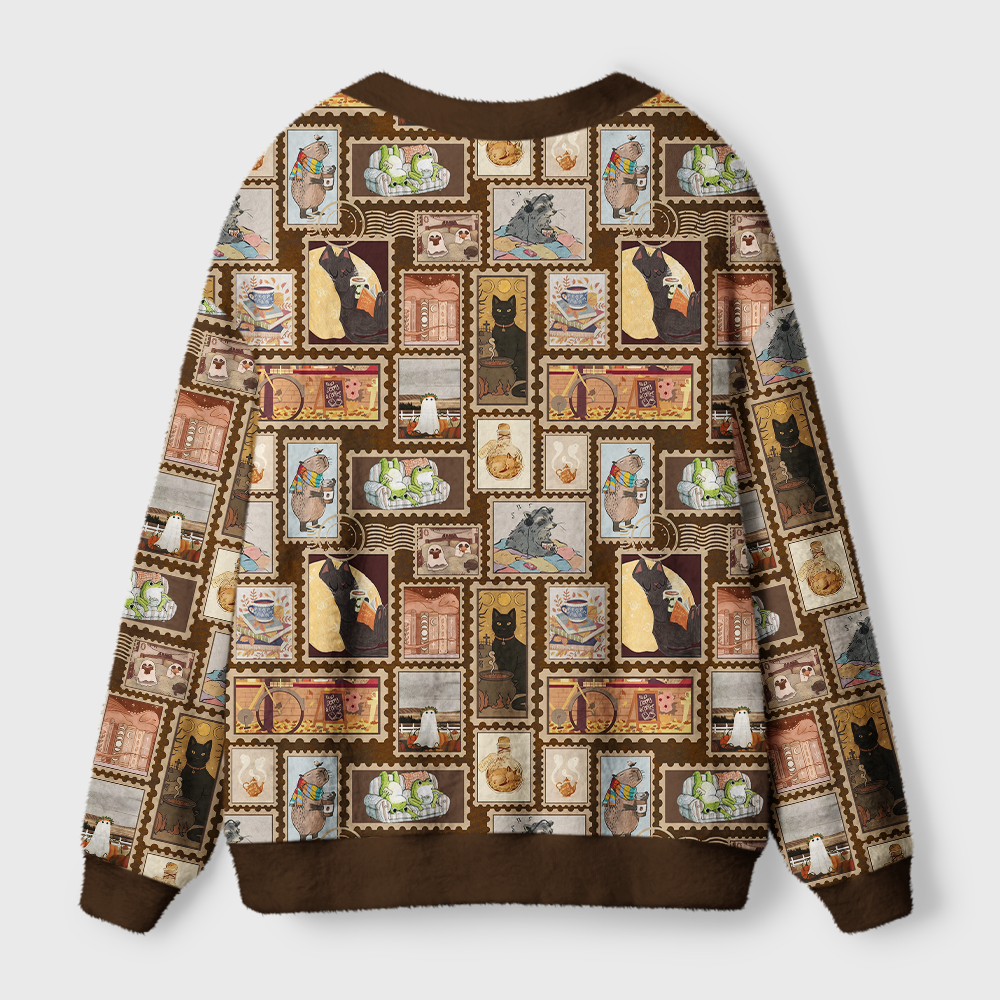 Pagewings Vintage Reading Light Knit Unisex Cardigan Sweaters