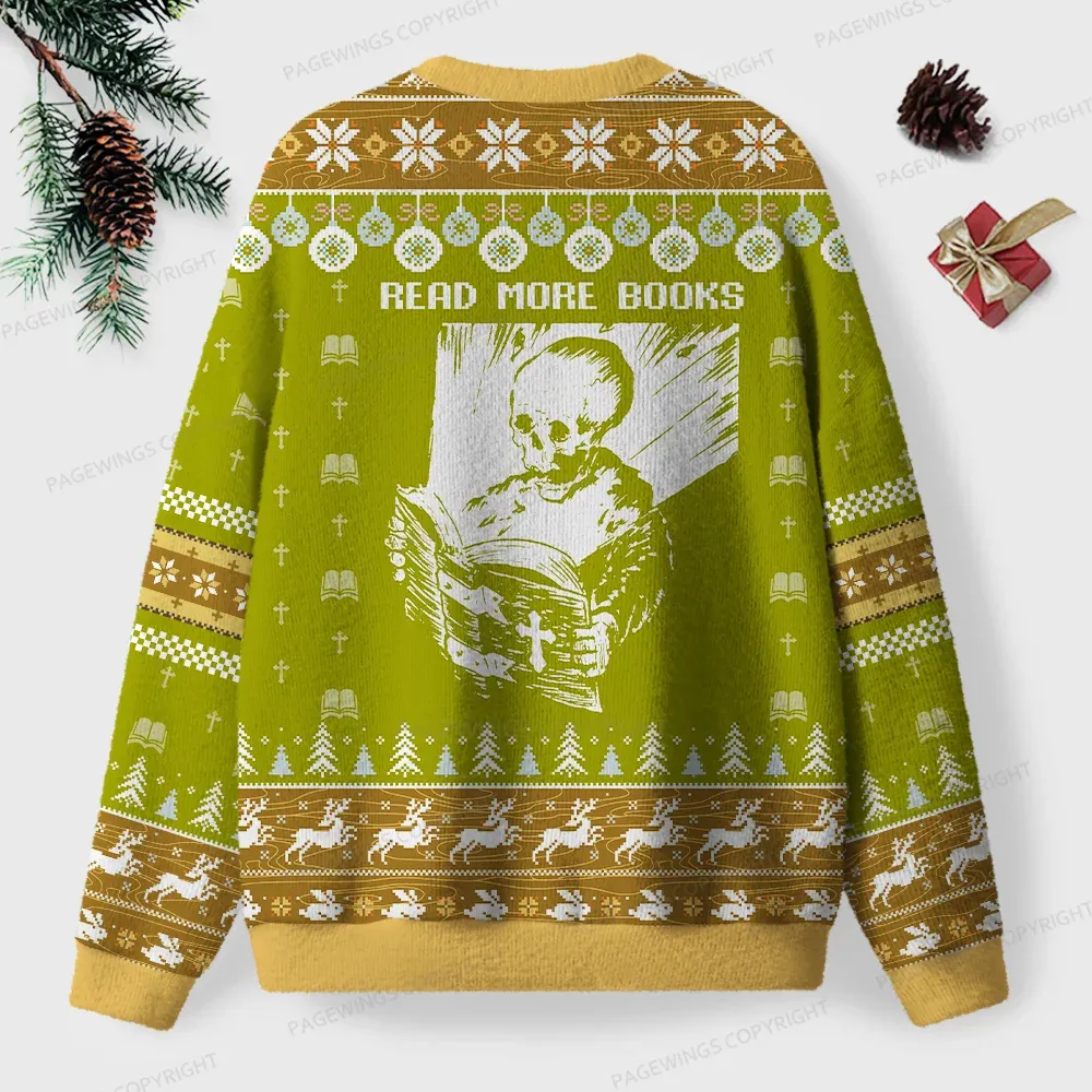 Pagewings Read More Books Unisex Ugly Knit Sweatshirt