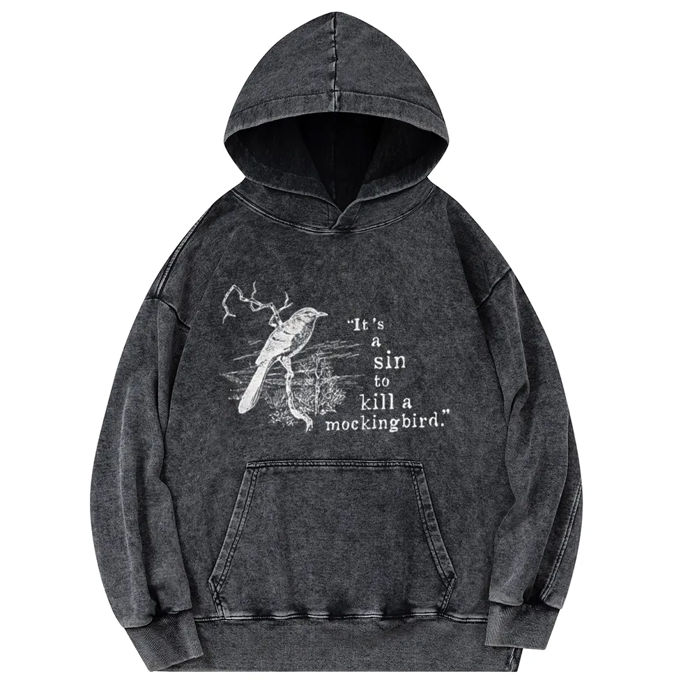 Pagewings It's A Sin To Kill a Mockingbird Unisex Washed Hoodie