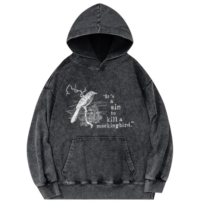 Pagewings It's A Sin To Kill a Mockingbird Unisex Washed Hoodie