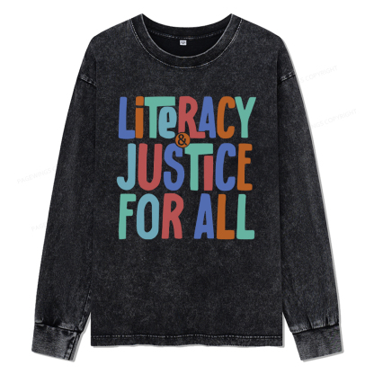 pagewings Reading Book Club Shirt Unisex Washed Long Sleeve T-shirt