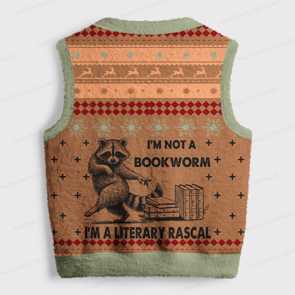 Pagewings Book Lover Women's V-Neck Ugly Knit Vest