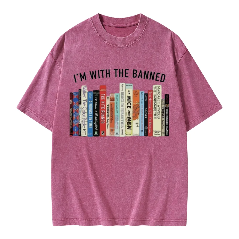 Pagewings I'm With The Banned Reading Unisex Washed T-shirt