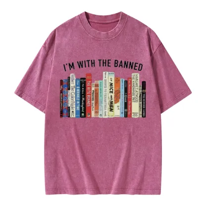 Pagewings I'm With The Banned Reading Unisex Washed T-shirt