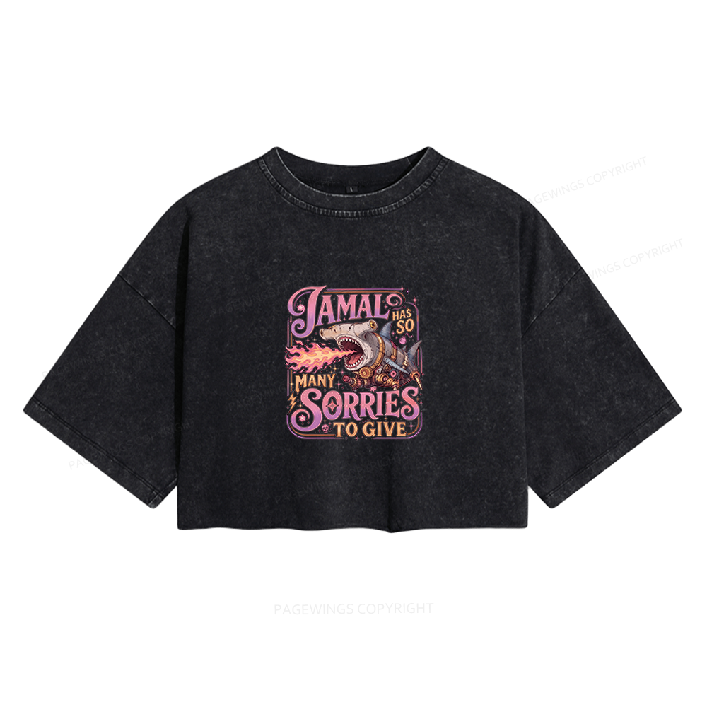 Pagewings So Many Sorries To Give Women's Washed Cropped T-shirt
