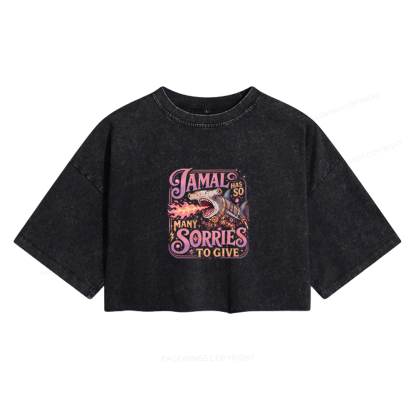 Pagewings So Many Sorries To Give Women's Washed Cropped T-shirt