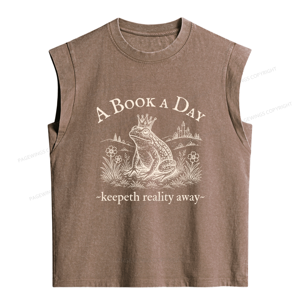 Pagewings A Book A Day Women's Washed Tank Top
