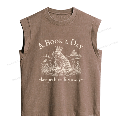 Pagewings A Book A Day Women's Washed Tank Top
