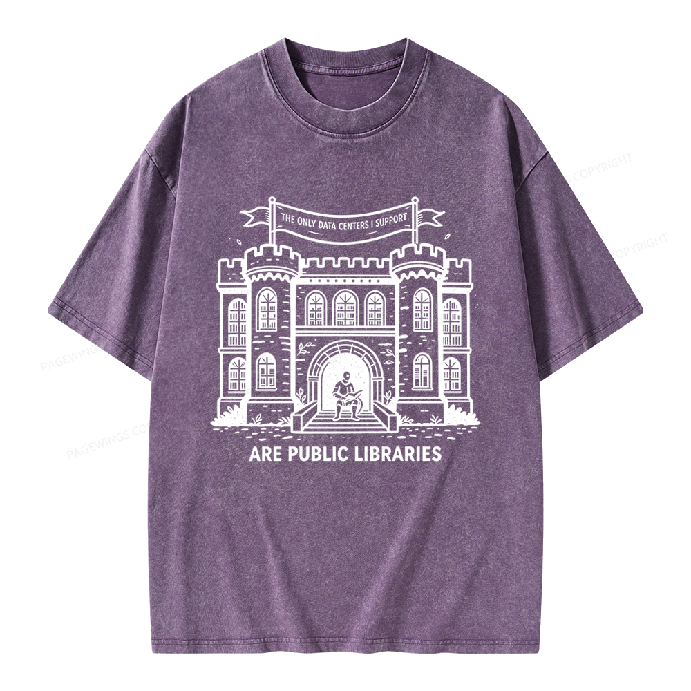 Pagewings I Support Are Public Libraries Unisex Washed T-shirt