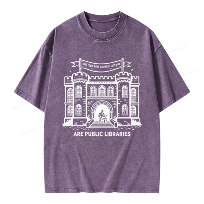Pagewings I Support Are Public Libraries Unisex Washed T-shirt