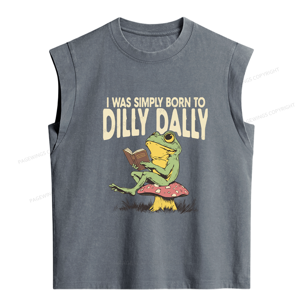 Pagewing Born to Dilly Dally Women's Washed Tank Top