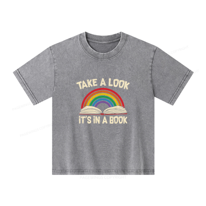 Pagewings Take A Look It's In A Book Unisex Kids Washed T-shirt
