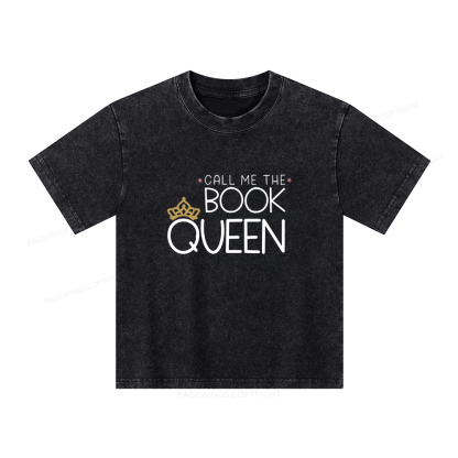 Pagewings Call Me The Book Queen Unisex Kids Washed T-shirt