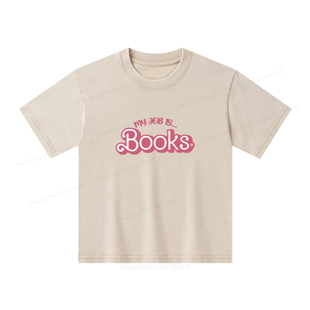 Pagewings My Job is Books Unisex Kids Washed T-shirt