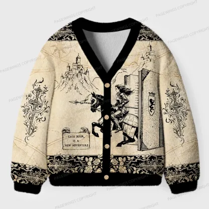 Pagewings Each Book Is A New Adventure Unisex Ugly Cardigan Sweaters