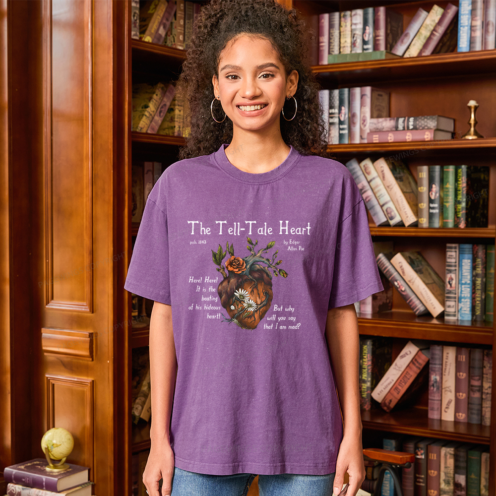 Pagewings Tale Heart Unisex Washed T-shirt