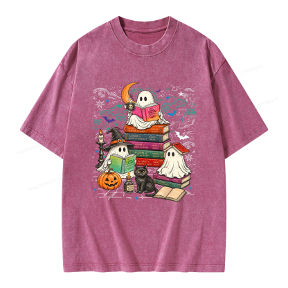 Pagewings Fantasy Ghost Reader Unisex Washed T-shirt