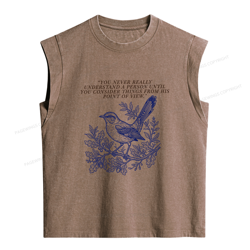 Pagewings Book Quote Women's Washed Tank Top