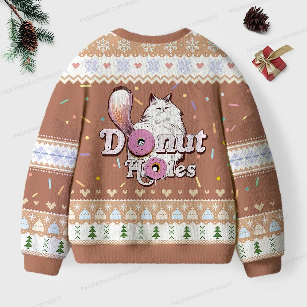 Pagewings Donut Holes Unisex Ugly Knit Sweatshirt
