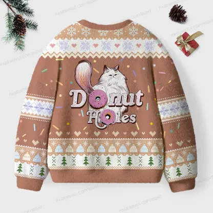 Pagewings Donut Holes Unisex Ugly Knit Sweatshirt