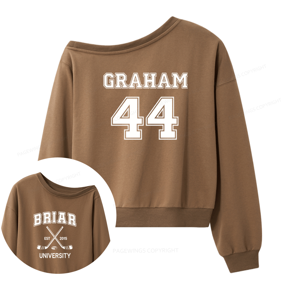 Pagewings Hockey Romance Women Off Shoulder Sweatshirt