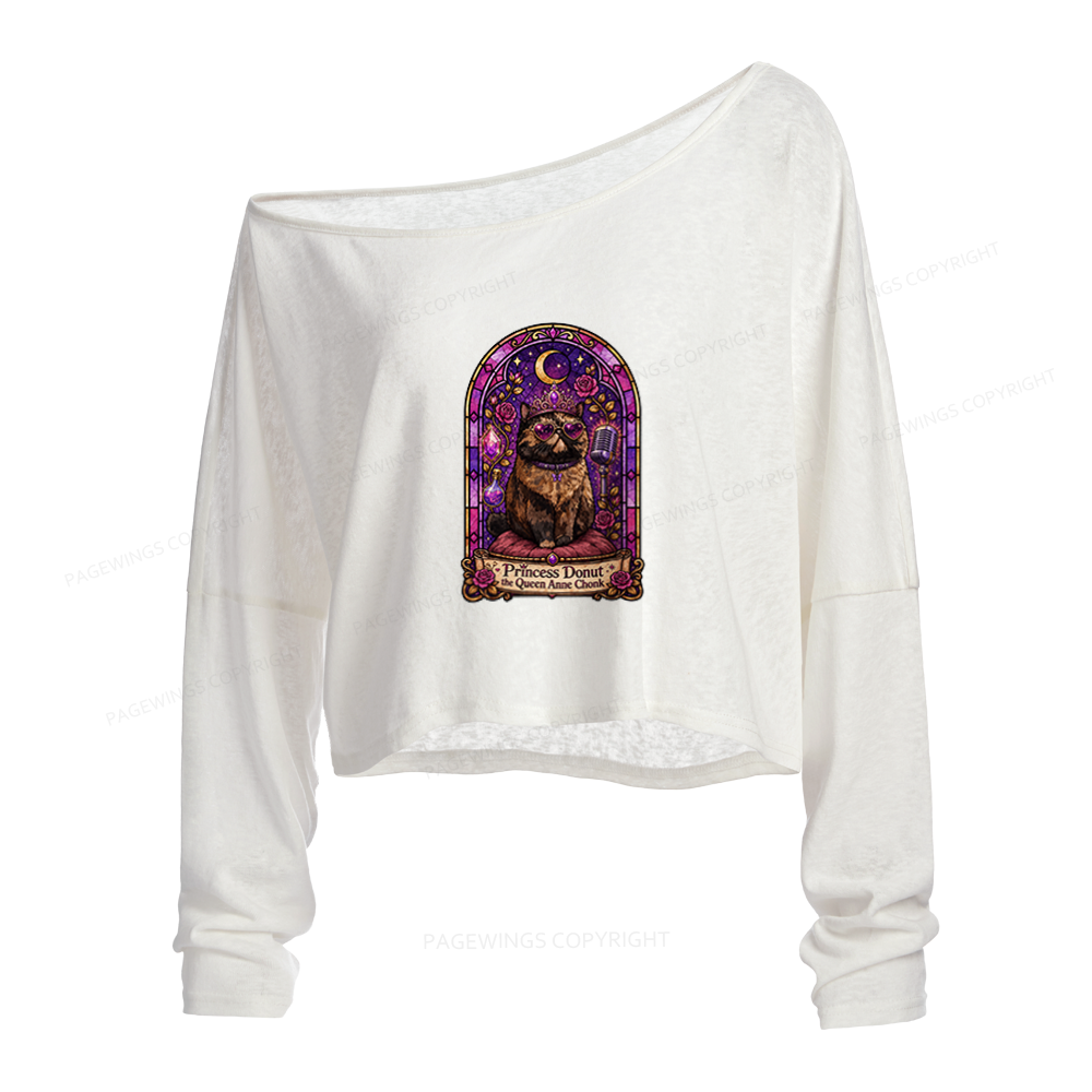 Pagewings Sci Fi Bookish Slouchy Long Sleeve Off Shoulder T-shirt